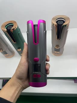image-Rechargeable Automatic Hair Curler Women Portable Hair Curling Iron LCD Display Ceramic Curly Rotating Curling Wave Styer