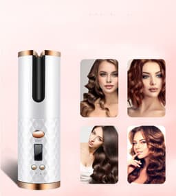 image-Rechargeable Automatic Hair Curler Women Portable Hair Curling Iron LCD Display Ceramic Curly Rotating Curling Wave Styer