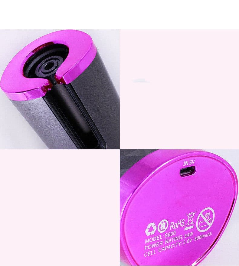 image-Rechargeable Automatic Hair Curler Women Portable Hair Curling Iron LCD Display Ceramic Curly Rotating Curling Wave Styer