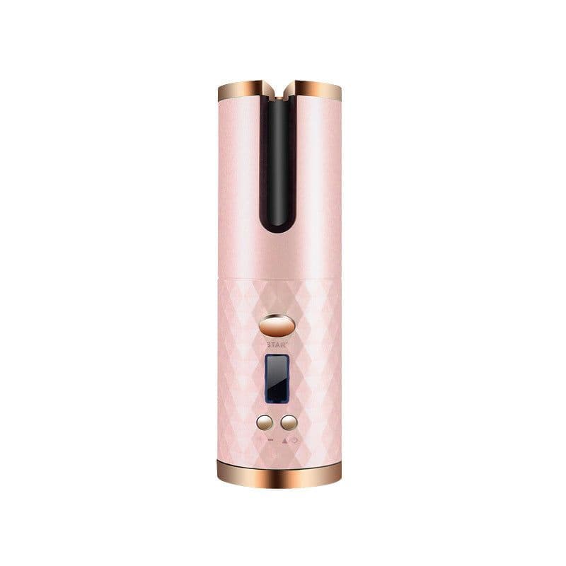 image-Rechargeable Automatic Hair Curler Women Portable Hair Curling Iron LCD Display Ceramic Curly Rotating Curling Wave Styer