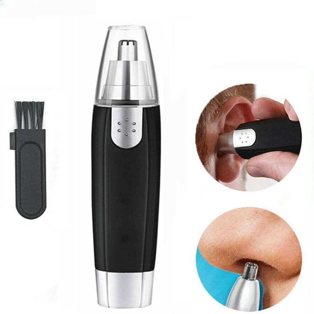 image-Electric Nose Ear Hair Trimmer Eyebrow Shaver Clipper Groomer Cleaner Unisex Electric Nose Hair Trimmer Portable Ear Hair Removal Painless Nose Hair Clipper with LED Light for Men and Women