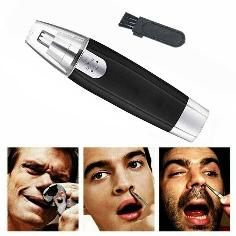 image-Electric Nose Ear Hair Trimmer Eyebrow Shaver Clipper Groomer Cleaner Unisex Electric Nose Hair Trimmer Portable Ear Hair Removal Painless Nose Hair Clipper with LED Light for Men and Women