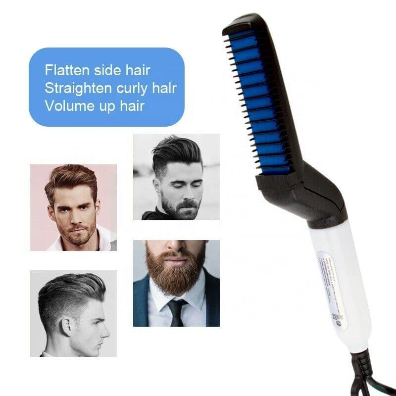 image-Hair Straightener Men Multifunctional Comb Curling Electric Brush Professional Hair Comb Brush Beard Straightener Hair Curler Fast Heating Styling Tools