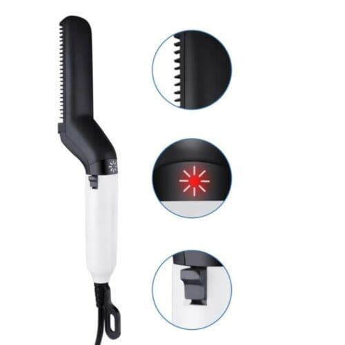 image-Hair Straightener Men Multifunctional Comb Curling Electric Brush Professional Hair Comb Brush Beard Straightener Hair Curler Fast Heating Styling Tools