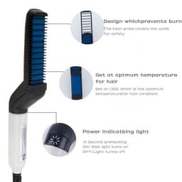 image-Hair Straightener Men Multifunctional Comb Curling Electric Brush Professional Hair Comb Brush Beard Straightener Hair Curler Fast Heating Styling Tools