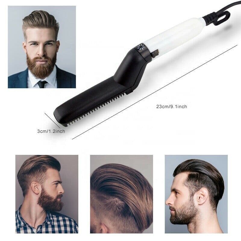 image-Hair Straightener Men Multifunctional Comb Curling Electric Brush Professional Hair Comb Brush Beard Straightener Hair Curler Fast Heating Styling Tools