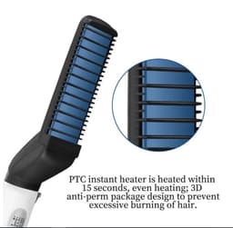 image-Hair Straightener Men Multifunctional Comb Curling Electric Brush Professional Hair Comb Brush Beard Straightener Hair Curler Fast Heating Styling Tools