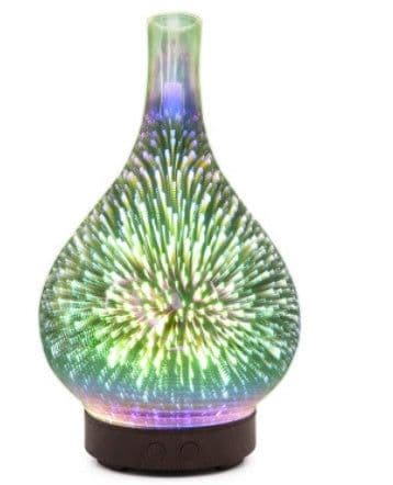 image-3D Glass Aroma Diffuser Colorful Lamp Humidifier Night Light