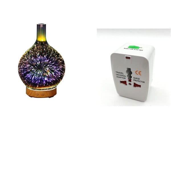 image-3D Glass Aroma Diffuser Colorful Lamp Humidifier Night Light