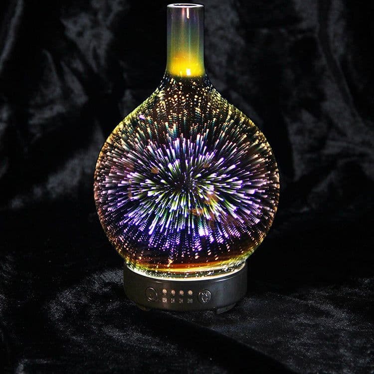 image-3D Glass Aroma Diffuser Colorful Lamp Humidifier Night Light