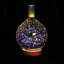 image-3D Glass Aroma Diffuser Colorful Lamp Humidifier Night Light