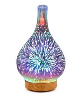 image-3D Glass Aroma Diffuser Colorful Lamp Humidifier Night Light