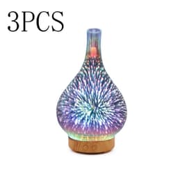 image-3D Glass Aroma Diffuser Colorful Lamp Humidifier Night Light