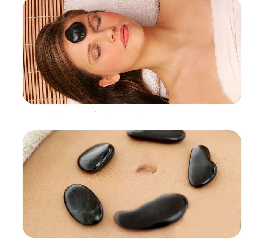 image-Beauty SPA Health Massage Energy Stone Natural Volcanic Hot Stone Back Essential Oil Massage Hot Stone