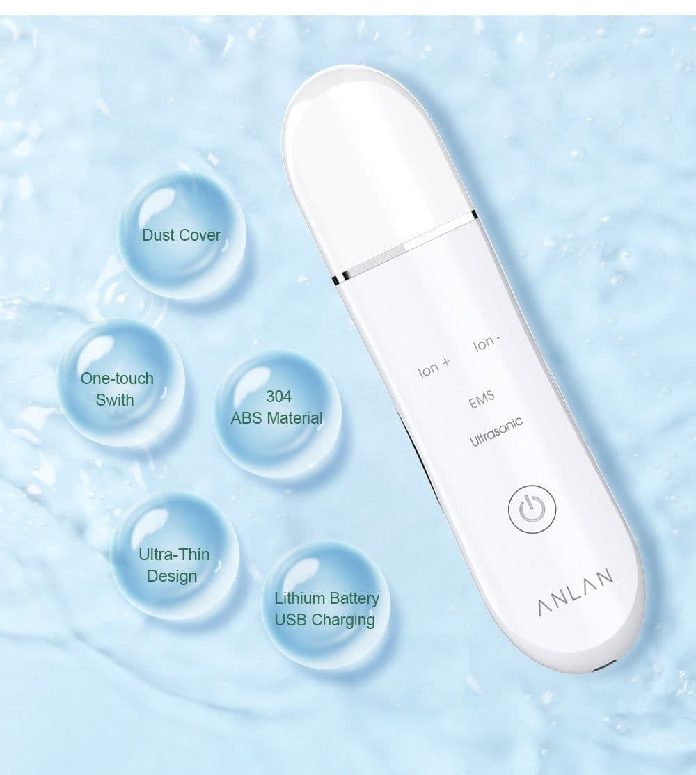image-Ultrasonic Skin Scrubber Deep Face Cleaning Machine Peeling Shovel Facial Pore Cleaner Face Skin Scrubber Lift Machine