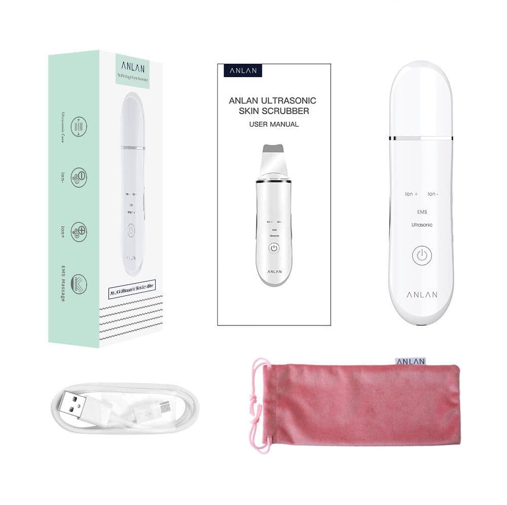 image-Ultrasonic Skin Scrubber Deep Face Cleaning Machine Peeling Shovel Facial Pore Cleaner Face Skin Scrubber Lift Machine