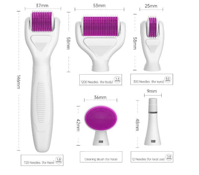 image-DermaKit™ 6-in-1 Derma Roller Kit Facial Microneedling Set Facial Skin Care Tools Gift Set