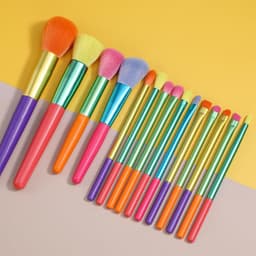 image-Makeup Brush Set 15pcs Multicolor Colourful Makeup Brushes