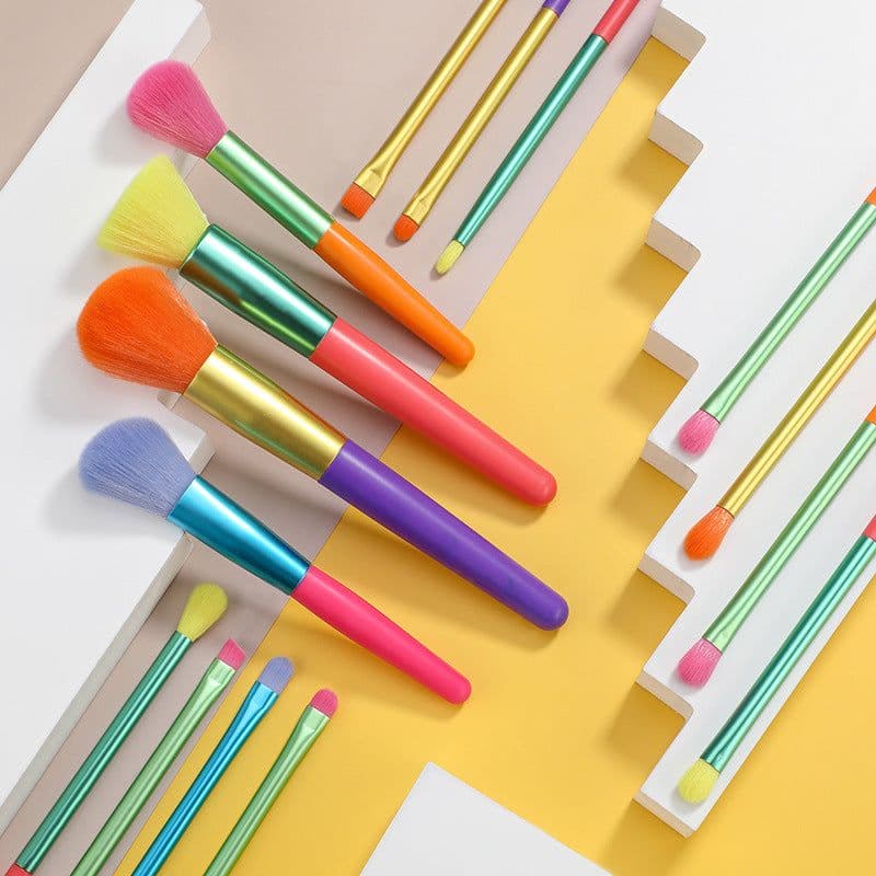image-Makeup Brush Set 15pcs Multicolor Colourful Makeup Brushes