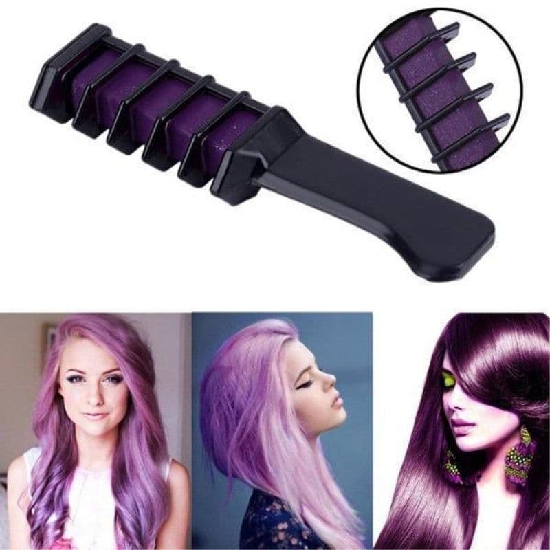 image-Temporary Mini Disposable Crayons Hair Color Dyeing Mascara Dye Chalk Box With Brush