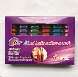 image-Temporary Mini Disposable Crayons Hair Color Dyeing Mascara Dye Chalk Box With Brush