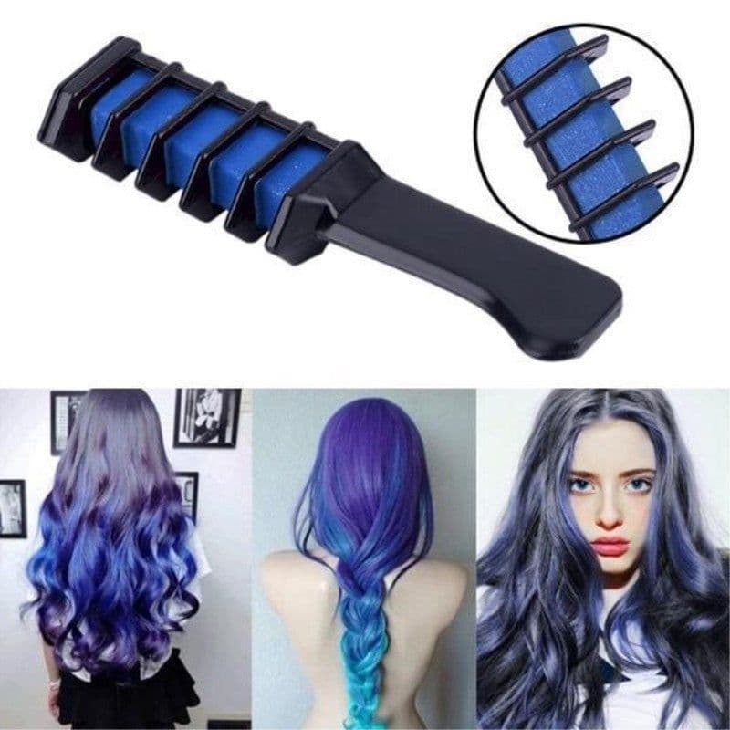 image-Temporary Mini Disposable Crayons Hair Color Dyeing Mascara Dye Chalk Box With Brush