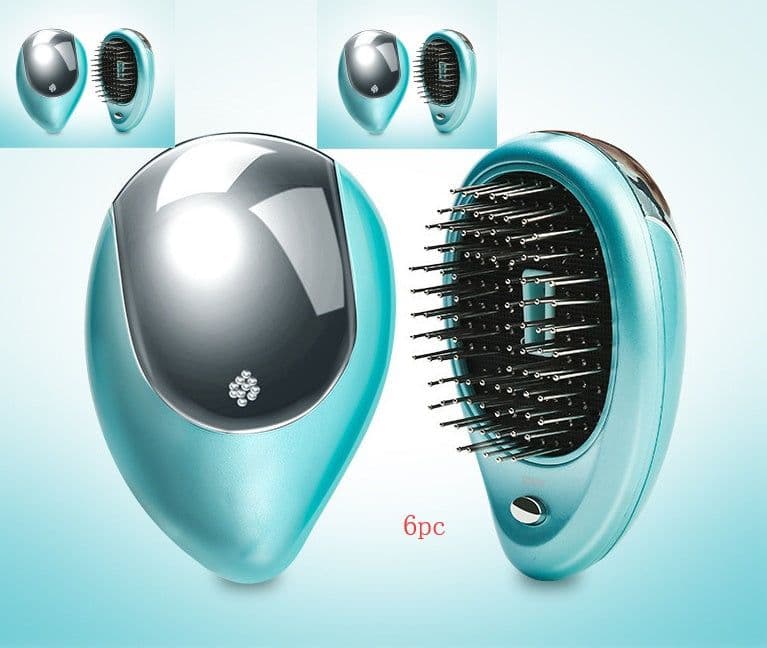 image-Electric Sound Wave Vibration Magnetic Massage Comb Portable Negative Ion Hair Comb