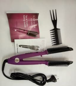 image-Hair curling stick dual-purpose hair straightener buckle hair curler electric coil comb plywood