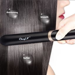 image-Professional Hair Straightener Curler Hair Flat Iron Negative Ion Infrared Hair Straighting Curling Iron Corrugation LED Display