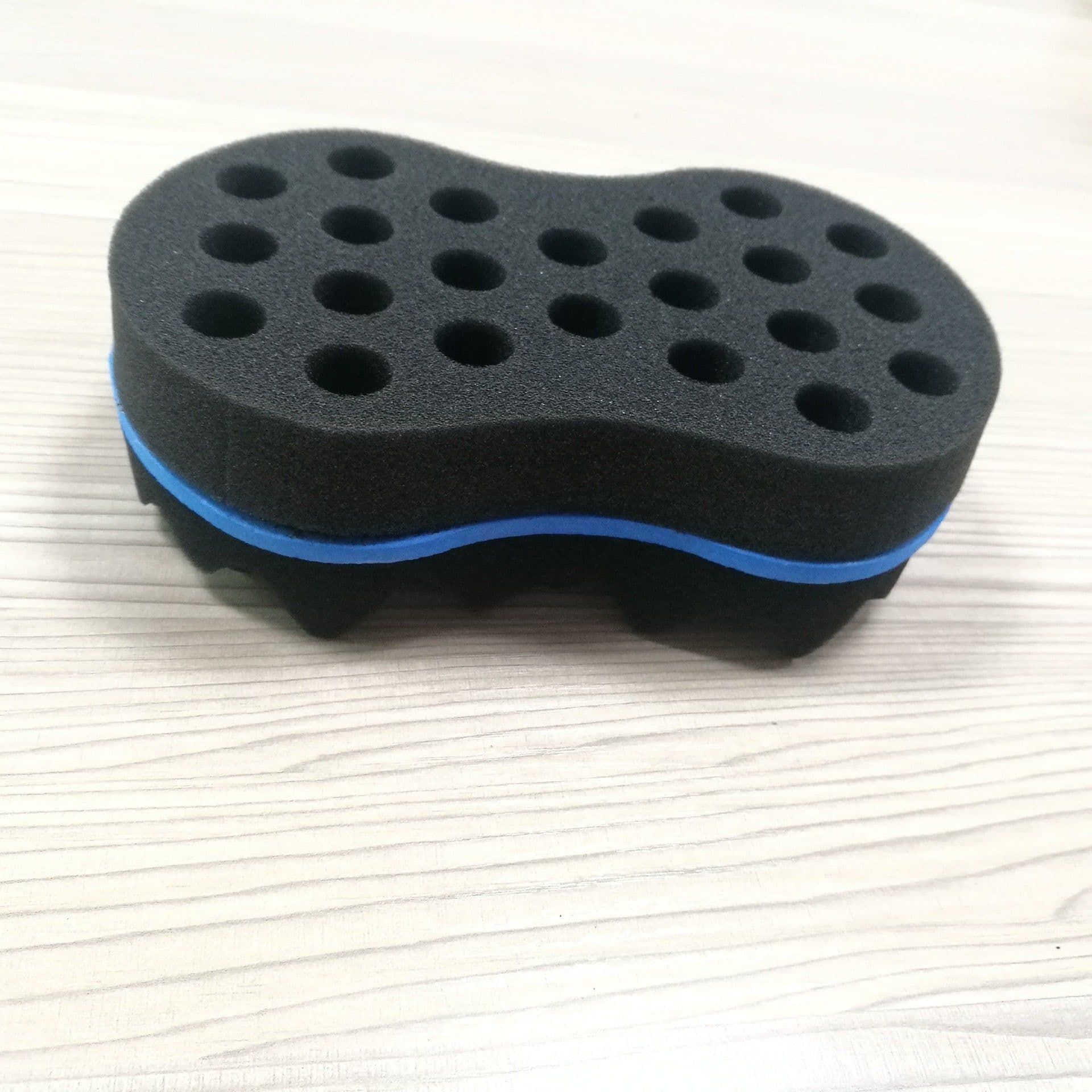 image-Wave-shaped Sponge Hair Twist Brush Double Sided Multi-holes Side Braid Hair Twist Curl Wave Styling Tools Braiders
