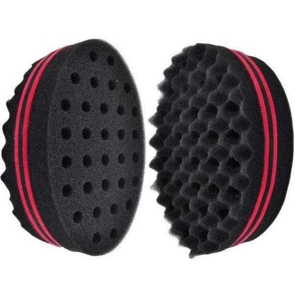 image-Wave-shaped Sponge Hair Twist Brush Double Sided Multi-holes Side Braid Hair Twist Curl Wave Styling Tools Braiders