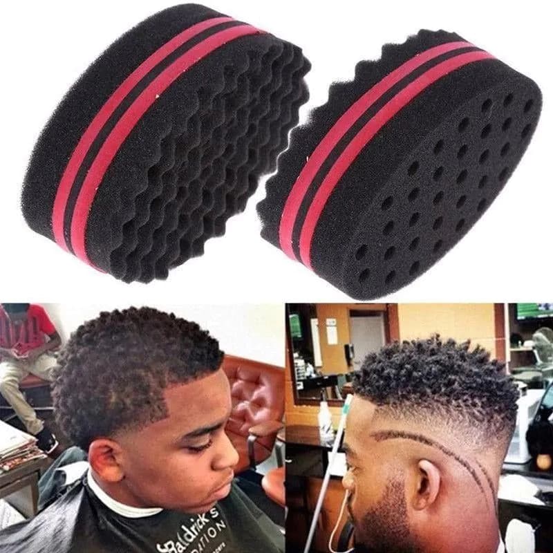 image-Wave-shaped Sponge Hair Twist Brush Double Sided Multi-holes Side Braid Hair Twist Curl Wave Styling Tools Braiders