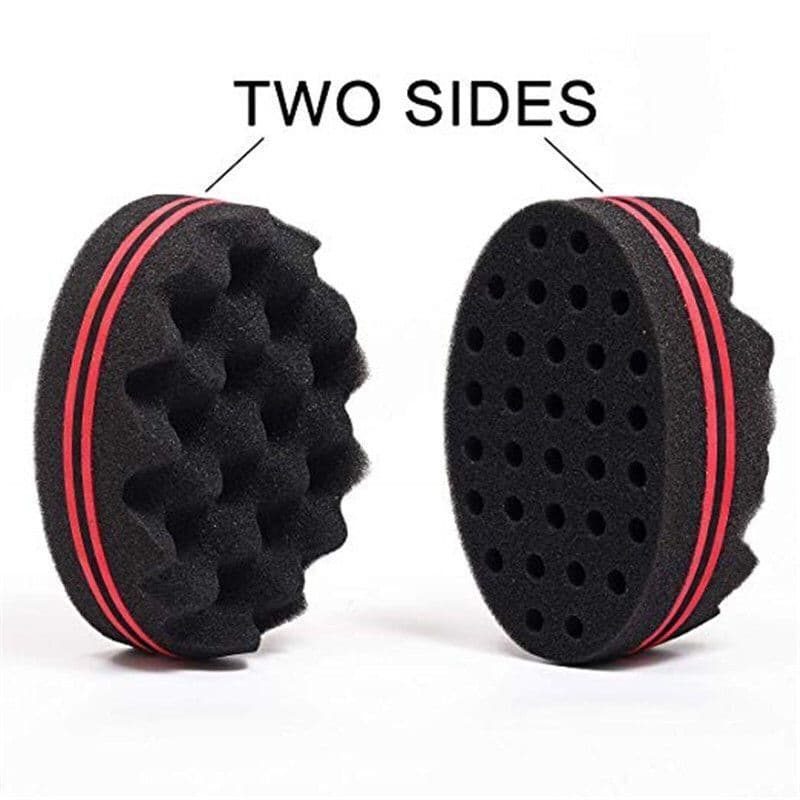 image-Wave-shaped Sponge Hair Twist Brush Double Sided Multi-holes Side Braid Hair Twist Curl Wave Styling Tools Braiders