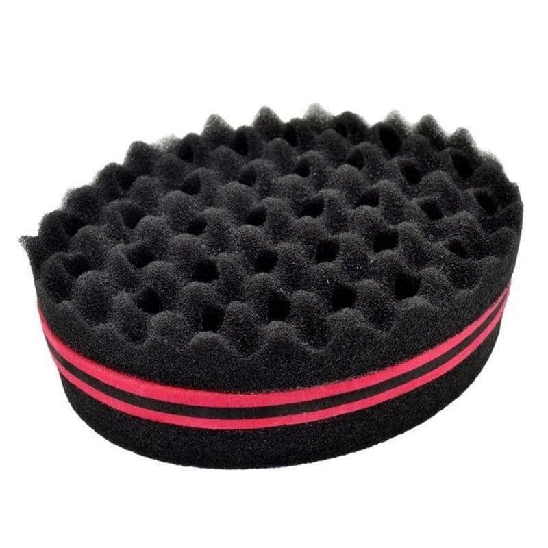 image-Wave-shaped Sponge Hair Twist Brush Double Sided Multi-holes Side Braid Hair Twist Curl Wave Styling Tools Braiders
