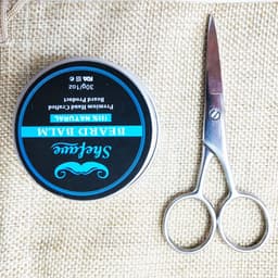 image-Beard wax beard oil wood comb bristle bristle brush shaving scissors set