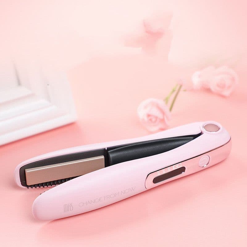image-Cordless Hair Straightener for Travel Straightening and Curling