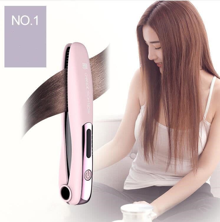 image-Cordless Hair Straightener for Travel Straightening and Curling