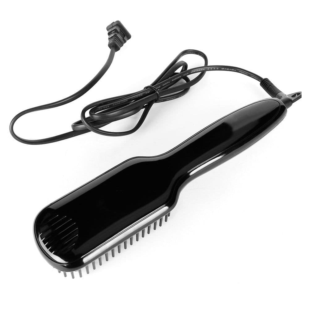 image-2 in1 Hair Straightener Brush Heating Beard Clip Comb Styler Electric Ionic Straightening Brush