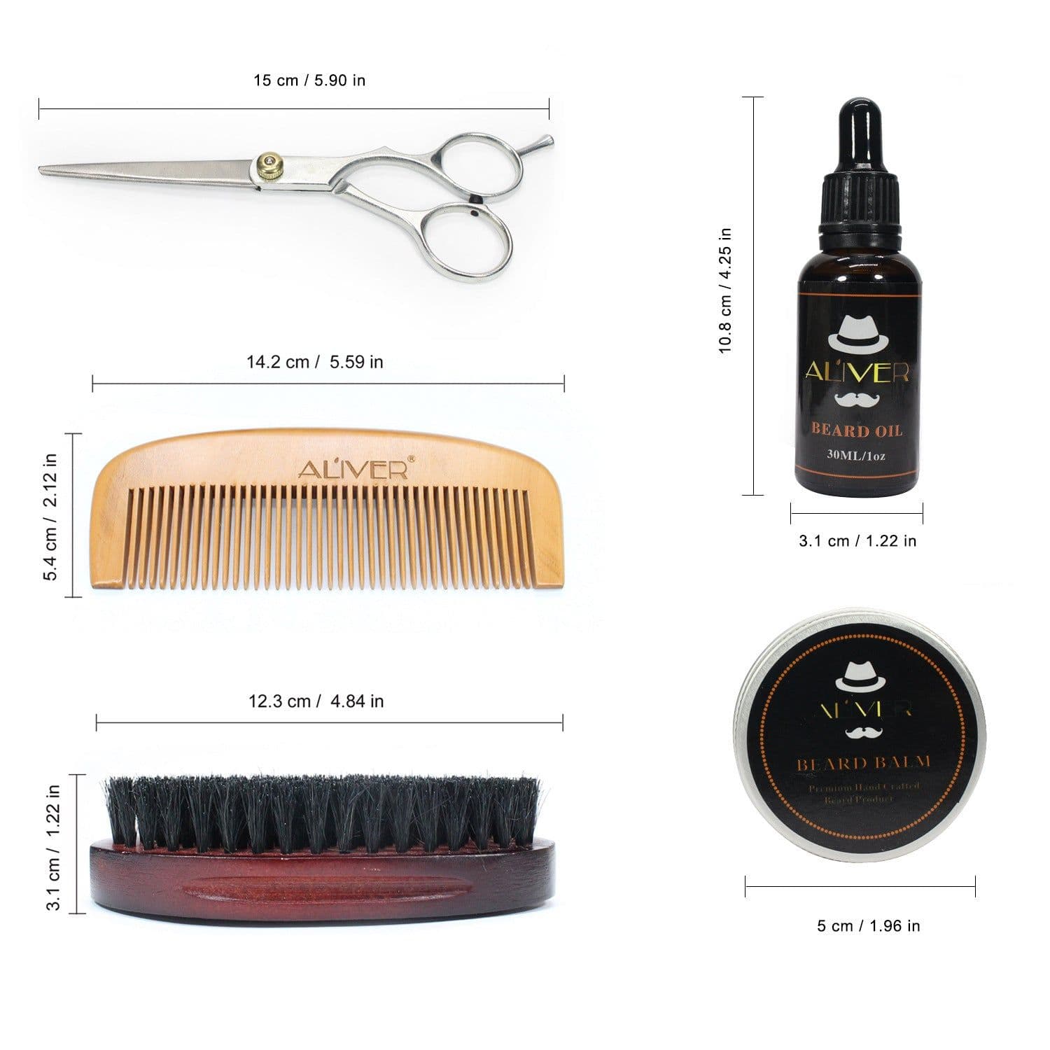 image-ALIVER men's beard portable styling comb beard comb brush cream oil beard water suit