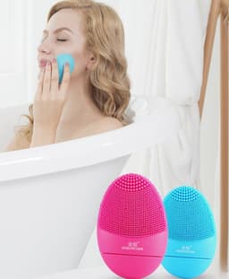 image-Silicone cleansing instrument face wash instrument beauty instrument pore cleaner ultrasonic vibration