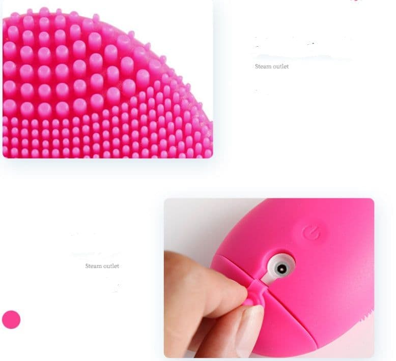 image-Silicone cleansing instrument face wash instrument beauty instrument pore cleaner ultrasonic vibration
