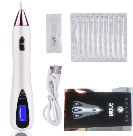 image-Small White Point Pen Tool Skin Care Laser Mole Tattoo Freckle Removal Pen LCD Sweep Spot Mole Removing