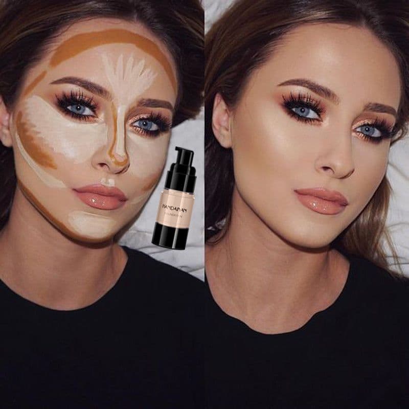 image-HANDAIYAN Full Cover Foundation Waterproof Moisturizer fond de teint couvrant Face Liquid Foundation Base Makeup for Dark Skin