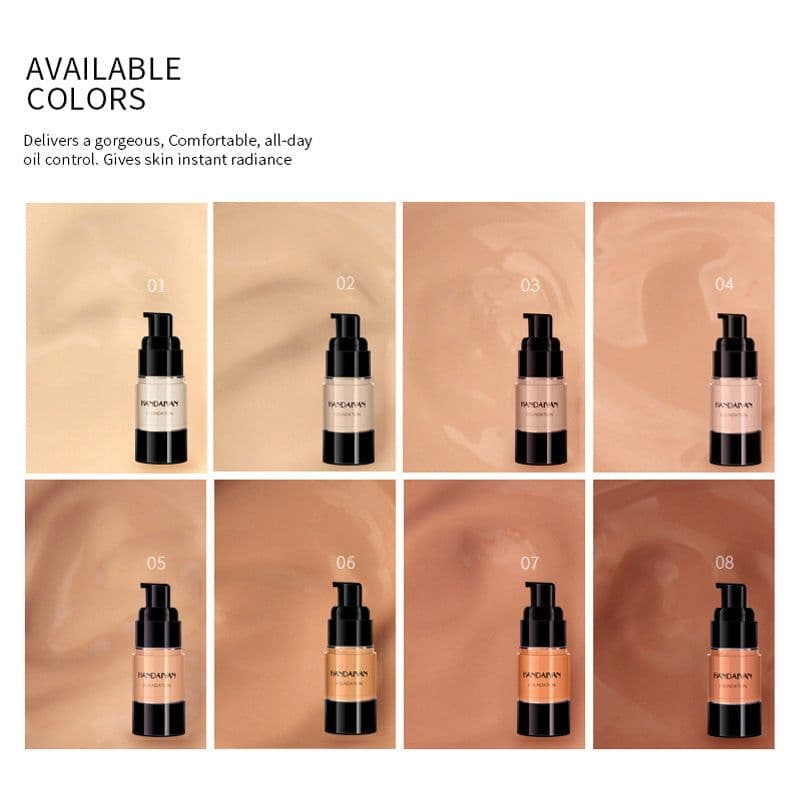 image-HANDAIYAN Full Cover Foundation Waterproof Moisturizer fond de teint couvrant Face Liquid Foundation Base Makeup for Dark Skin