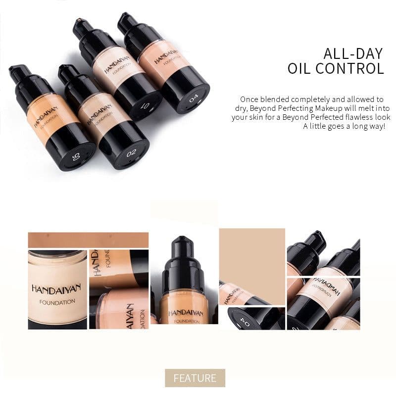 image-HANDAIYAN Full Cover Foundation Waterproof Moisturizer fond de teint couvrant Face Liquid Foundation Base Makeup for Dark Skin