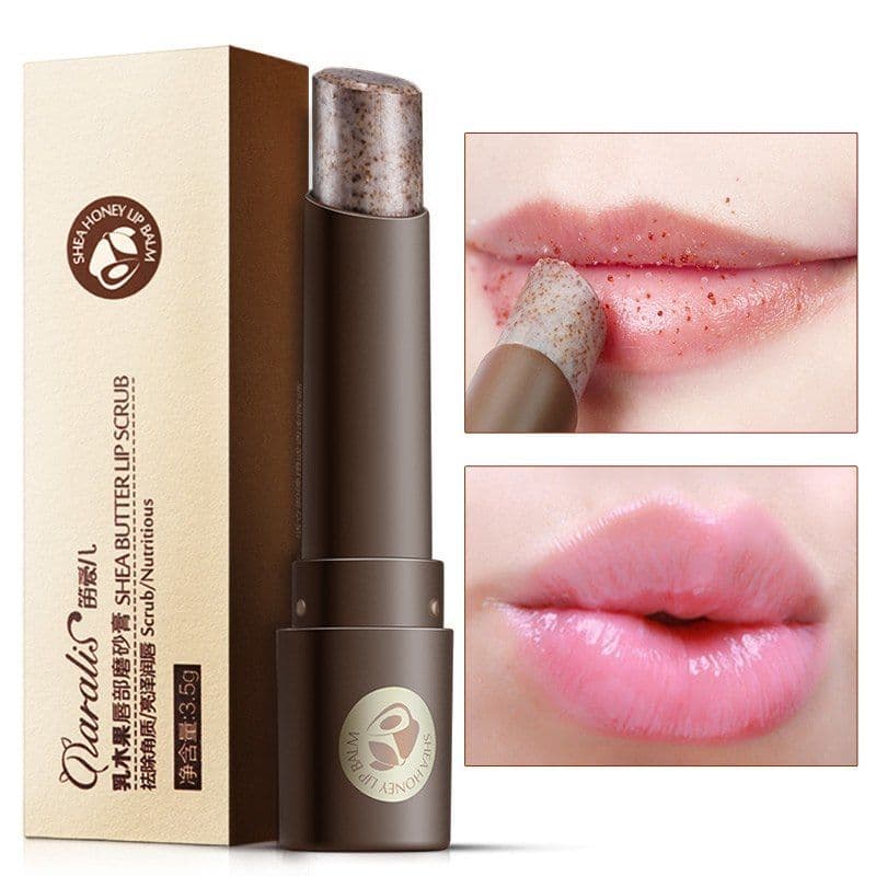 image-3.5g Shea Butter Lip Scrub Makeup Nourishing Moisturizing Lipbalm Anti Aging Exfoliating Full Lip Balm Remove Dead Skin Repair