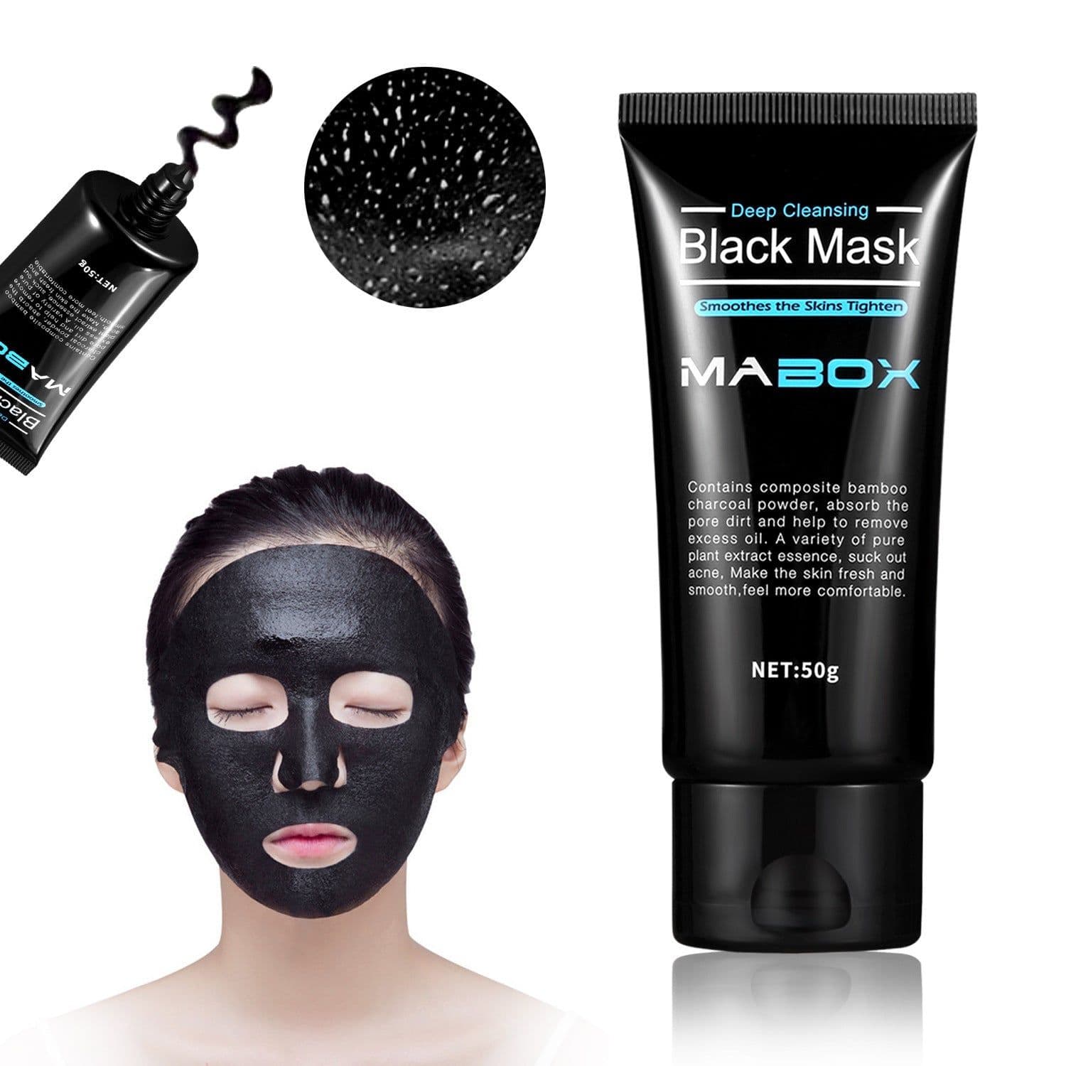 image-Mabox Black Mask Peel Off Bamboo Charcoal Purifying Blackhead Remover Mask Deep Cleansing for AcneScars Blemishes WrinklesFacial