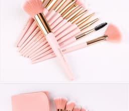 image-Set of 12 makeup brushes with pointed tail handles