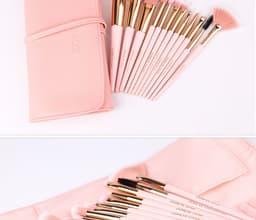 image-Set of 12 makeup brushes with pointed tail handles