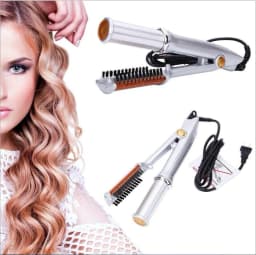 image-Automatic curling iron hair straightener for wet and dry hair